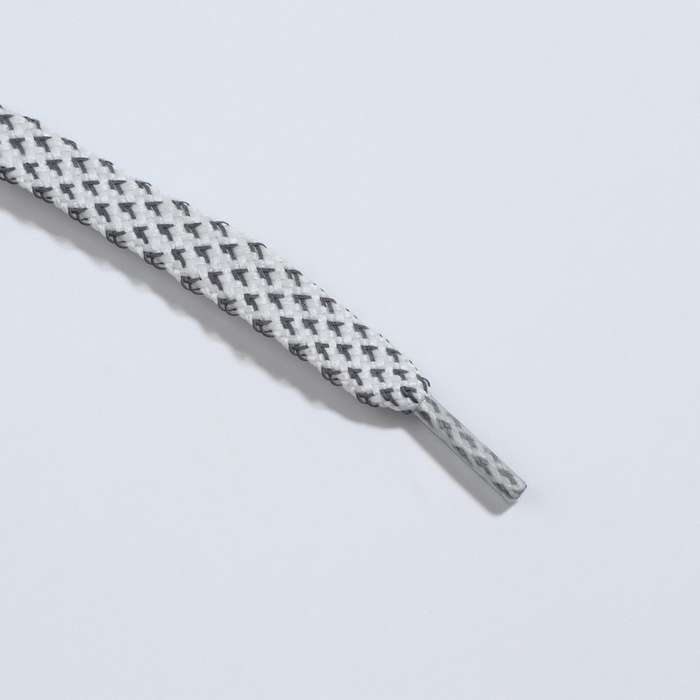 Шнурки для обуви, пара, плоские, со светоотражающим узором, 8 мм, 120 см, цвет серый