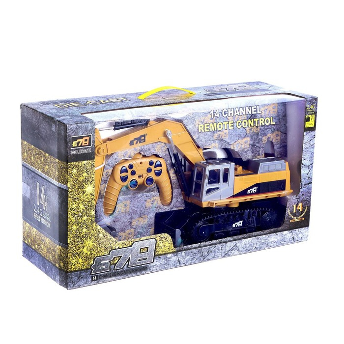 Экскаватор радиоуправляемый &laquo;Стройка&raquo;, подвижный ковш, с элементами из металла