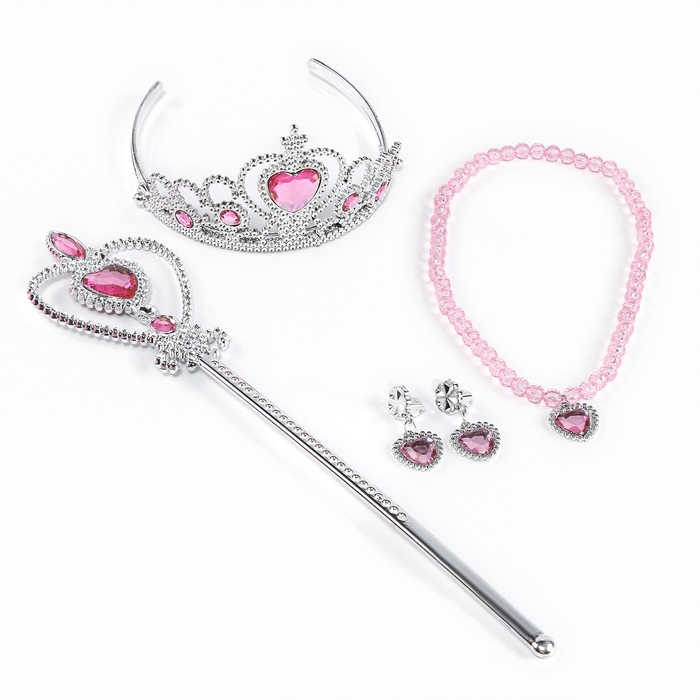 Карнавальный набор «Прекрасная принцесса»: плащ, корона, кулон, серьги, палочка Карнавальный набор «Прекрасная принцесса»: плащ, корона, кулон, серьги, палочка