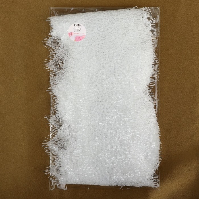 Кружево реснички, 110 мм &times; 9 &plusmn; 0,5 м, в бобине 3 шт по 3 м, цвет айвори