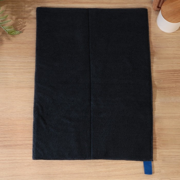 Коврик для сушки посуды Доляна «Лофт», 38×50 см, микрофибра, цвет чёрный Коврик для сушки посуды Доляна «Лофт», 38×50 см, микрофибра, цвет чёрный