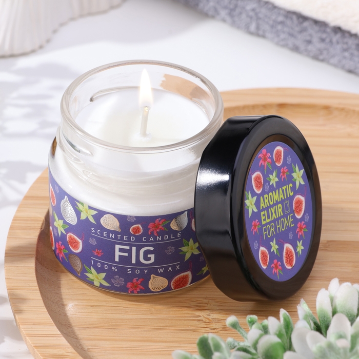 Свеча ароматическая в банке Свеча ароматическая в банке "Спелый инжир", совый воск, 80 г