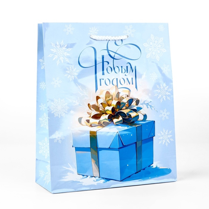 Пакет подарочный новогодний ламинированный &laquo;С новым годом&raquo;, подарок, ML 21 х 25 х 8 см