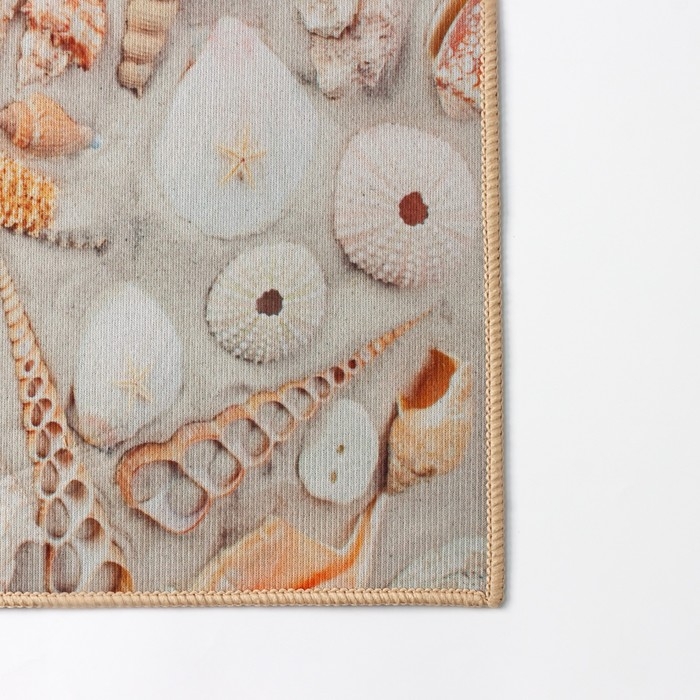 Коврики для ванной и туалета Доляна «Ракушки», 2 шт: 40×45 см, 45×75 см Коврики для ванной и туалета Доляна «Ракушки», 2 шт: 40×45 см, 45×75 см