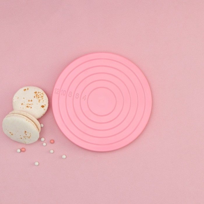 Подставка для пирожного вращающаяся Доляна &laquo;Матира&raquo;, d=14 см, цвет розовый