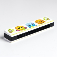 Губная гармошка &laquo;Зверята&raquo;, размер 2&times;13&times;3 см, цвет белый