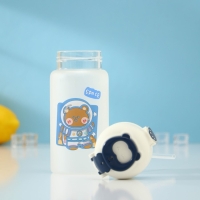 Бутылка для воды стеклянная &laquo;Космос&raquo;, 370 мл, 7&times;17 см, рисунок МИКС, матовое стекло