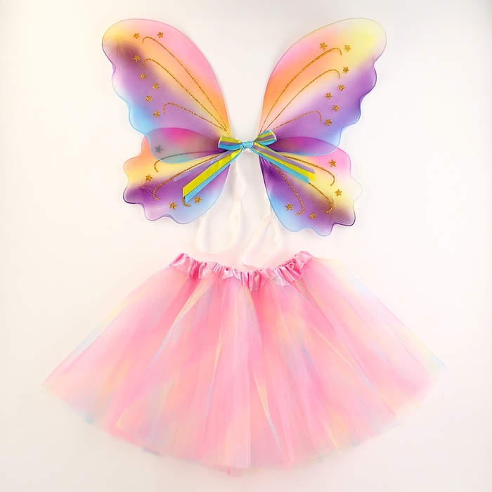 Карнавальный набор Карнавальный набор "Бабочка" 2 предмета: юбка, крылья. цвет радужный