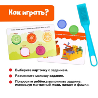 Развивающий набор &laquo;Свойства магнита&raquo;, магнитный жезл, фишки, пинцет, карточки