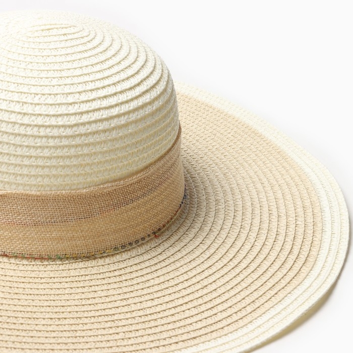 Шляпа женская MINAKU, цв. бежевый, р-р 58 Шляпа женская MINAKU, цв. бежевый, р-р 58