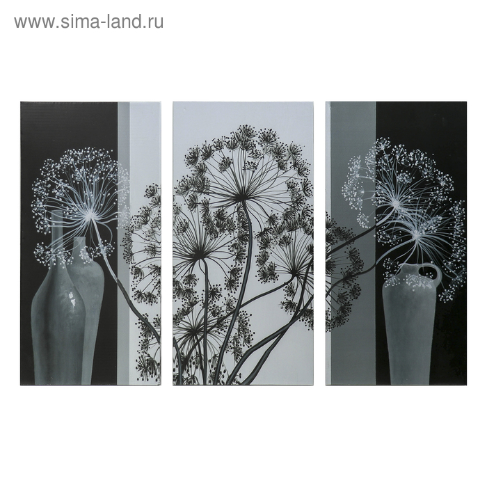 Картина модульная на подрамнике "Воздушный цветок" 99x65 см. (3-33х65)