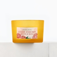 Свеча ароматическая в стекле &laquo;Создай атмосферу&raquo; с натуральными камнями: цветы, 6,8 х 5 см.