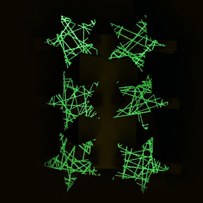 Набор декоративных прищепок &laquo;Звезды&raquo; 12&times;8 см, набор 6 шт., золотой