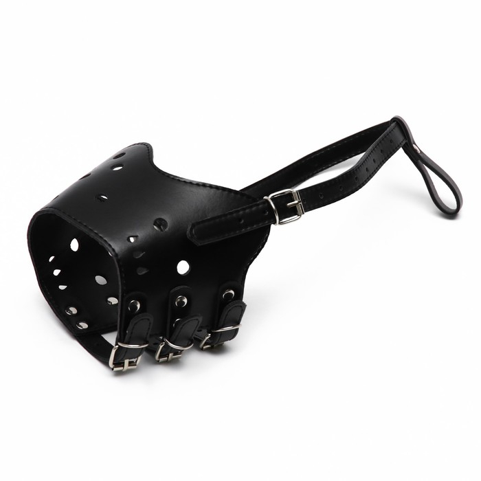 Намордник из прессованной кожи регулируемый, №5, ДН 9,3 см, ОМ 32-40 см, чёрный Намордник из прессованной кожи регулируемый, №5, ДН 9,3 см, ОМ 32-40 см, чёрный