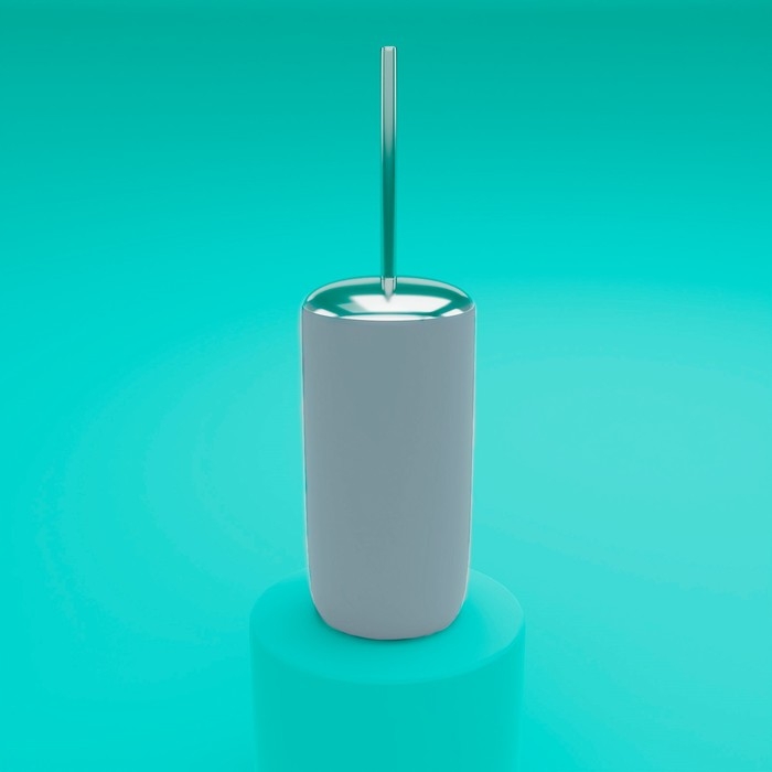 Набор аксессуаров для ванной комнаты &laquo;Тринити&raquo;, 6 предметов (мыльница, дозатор для мыла, два стакана, ёрш, ведро), цвет серый