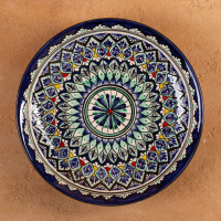 Ляган Риштанская Керамика "Узоры", 25 см, синий Ляган Риштанская Керамика "Узоры", 25 см, синий