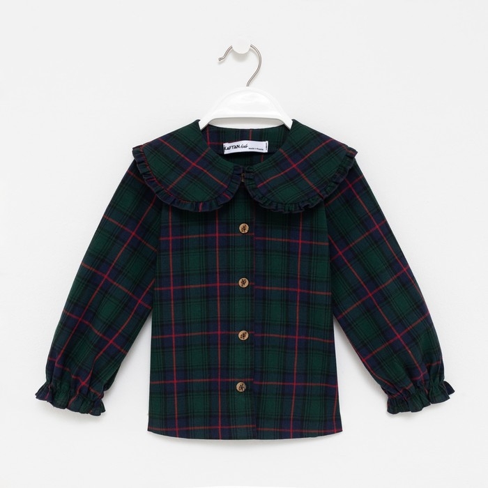 Рубашка для девочки KAFTAN Рубашка для девочки KAFTAN "Клетка", р. 34 (122-128 см)