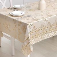 Клеёнка на стол &laquo;Торжество&raquo;, на тканевой основе, рулон 20 метров, ширина 137 см, толщина 0,25 мм, цвет золотой