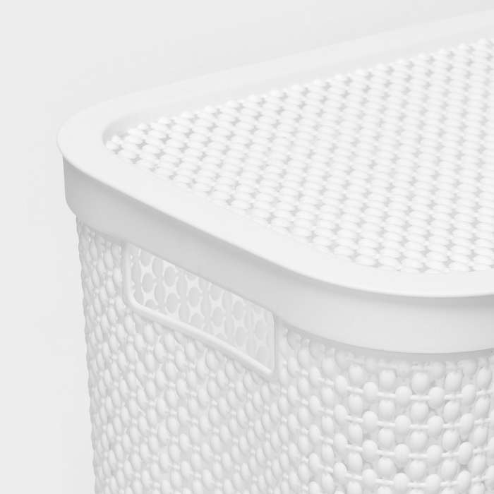 Корзина бельевая с крышкой «Пирула», 55 л, 42×34×54 см, цвет белый Корзина бельевая с крышкой «Пирула», 55 л, 42×34×54 см, цвет белый