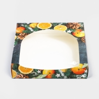 Коробка складная &laquo;Мандарины&raquo;, 20 х 20 х 5 см, Новый год