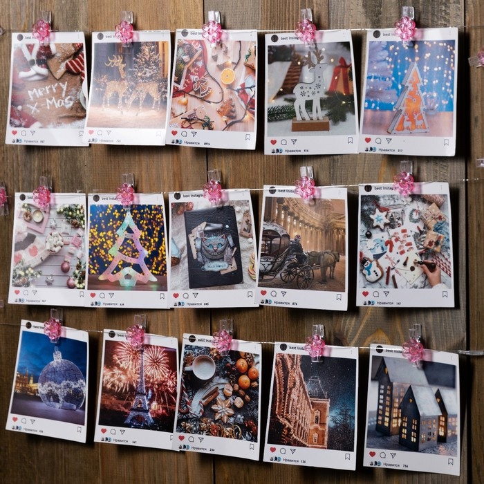 Гирлянда &laquo;Нить&raquo; 2 м роса с насадками &laquo;Прищепки-цветы&raquo;, IP20, серебристая нить, 20 LED, батарейки ААх2 (нет в комплекте), свечение тёплое белое