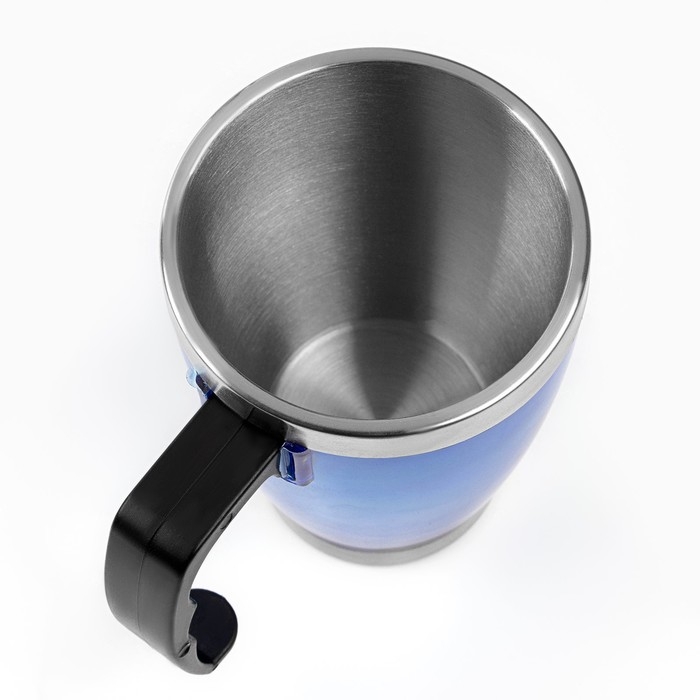 Термокружка с ручкой, 450 мл, Термокружка с ручкой, 450 мл, "Лестаж", сохраняет тепло 2 ч, 11 х 13 см, синяя