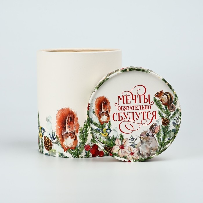 Коробка подарочная круглая &laquo;Мечты&raquo;, 12 х 16 см, Новый год