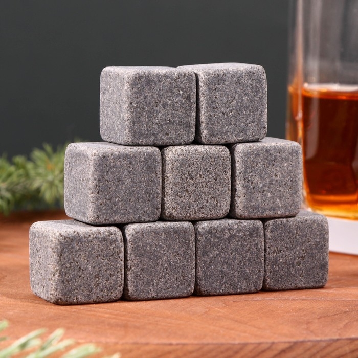 Новый год. Новогодний набор камней для виски &laquo;Для лучшего человека&raquo;, 9 шт