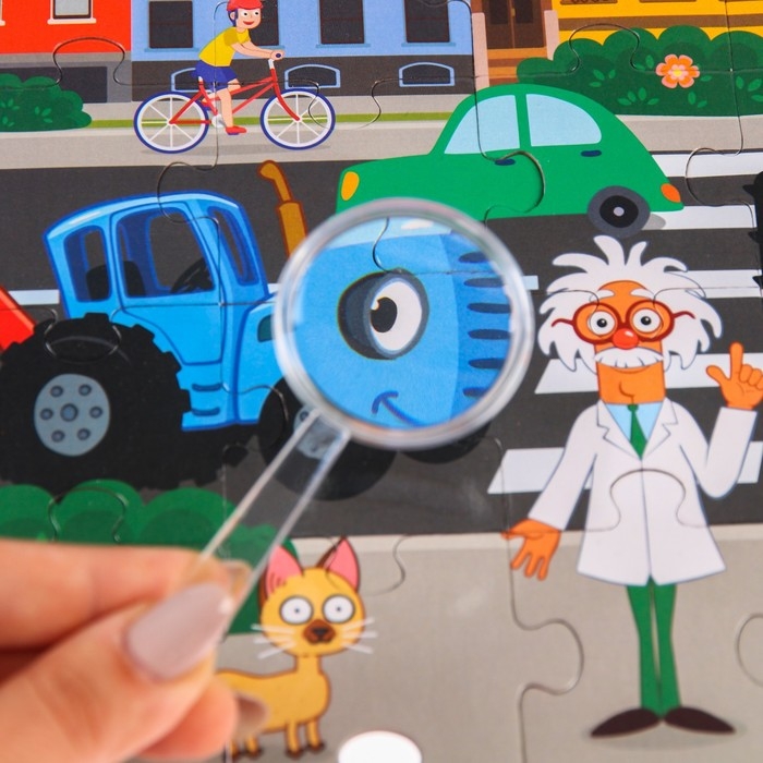 Пазл &laquo;Собери, найди, покажи. В городе: Синий трактор&raquo;, 35 элементов