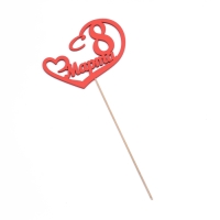 Топпер "С 8 марта", сердце, красный, 12.5х11см Дарим Красиво Топпер "С 8 марта", сердце, красный, 12.5х11см Дарим Красиво