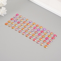 Наклейка пластик стразы "Сердце" малиновый перламутр 18х8 см Наклейка пластик стразы "Сердце" малиновый перламутр 18х8 см