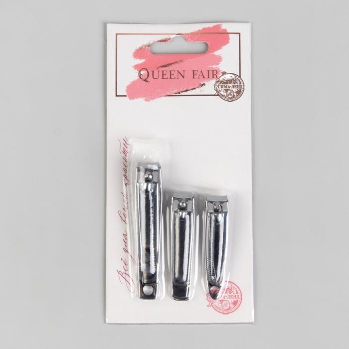 Кусачки-книпсер маникюрные, набор, 3 шт, 5/5,5/7 см, на блистере, цвет серебристый Кусачки-книпсер маникюрные, набор, 3 шт, 5/5,5/7 см, на блистере, цвет серебристый