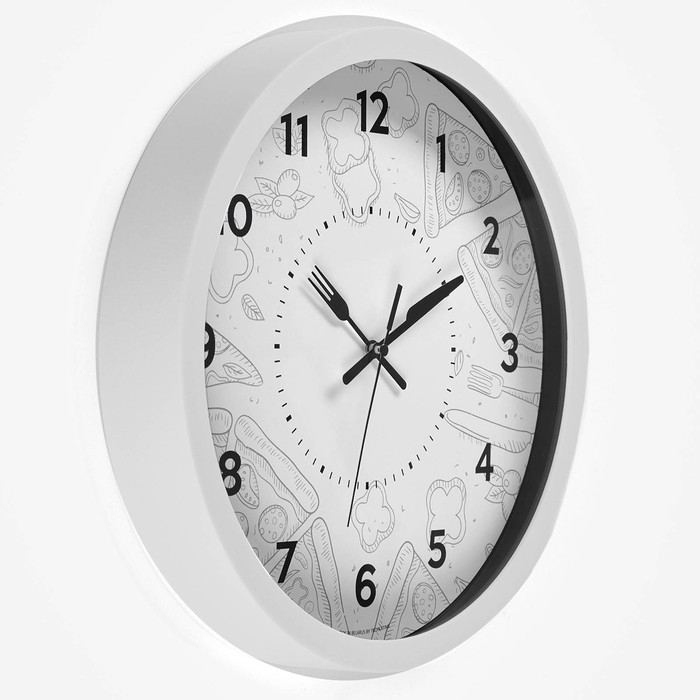 Часы настенные, серия: Кухня, Часы настенные, серия: Кухня, "Пицца", плавный ход, d-30.5 см