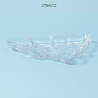 Блюдо &laquo;Новогоднее чудо. Ель&raquo;, 22,2&times;21,2&times;2,7 см, стекло, прозрачное