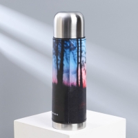 Термос &laquo;Огонь&raquo; в кожзаме, MODE FORREST, 750 мл, время сохранения тепла 16-18 ч