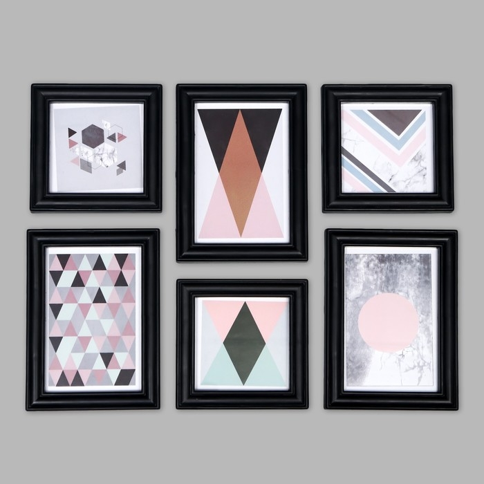 Фоторамка на 6 фото 10х10, 10х15 см Фоторамка на 6 фото 10х10, 10х15 см "Коллаж" чёрная набор 6 шт 25х33,5х8 см