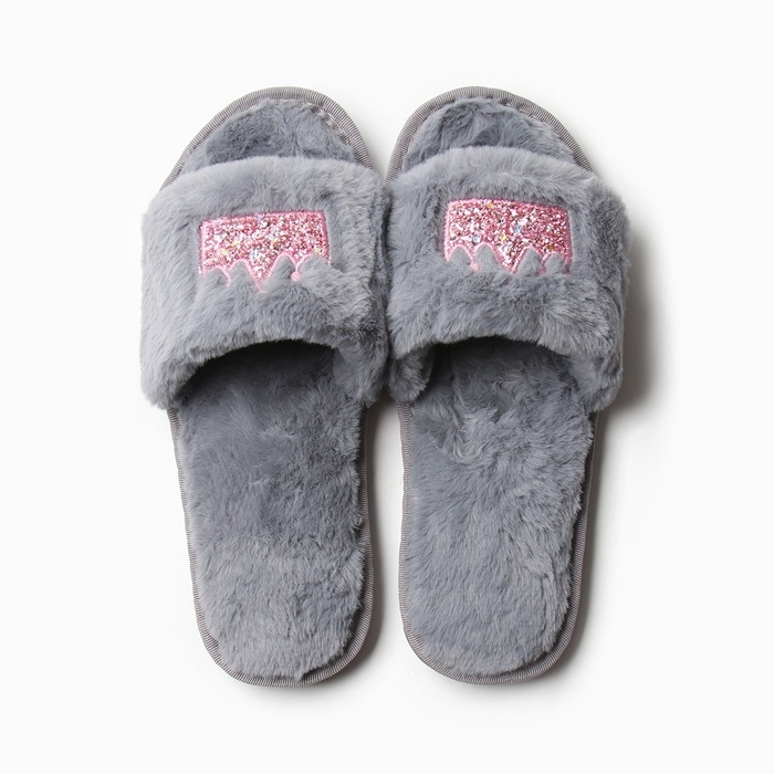 Тапочки женские с открытым носом размер 40-41, цвет серый