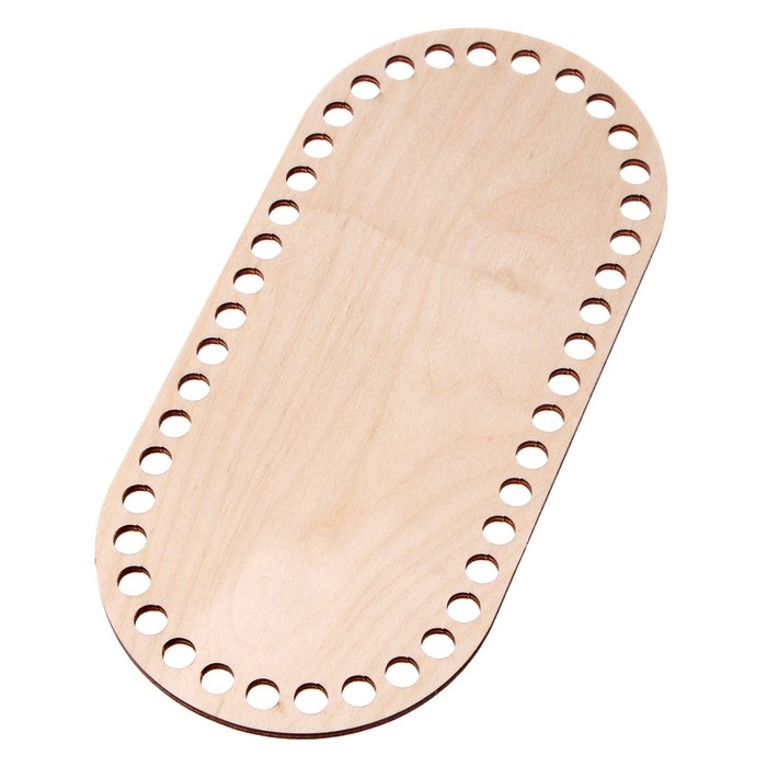 Донышко для вязания, овал с параллельными сторонами &mdash; 22 &times; 10,2 см, хдф 3 мм, белый