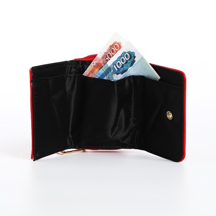 Кошелёк женский на кнопке, цвет красный Кошелёк женский на кнопке, цвет красный