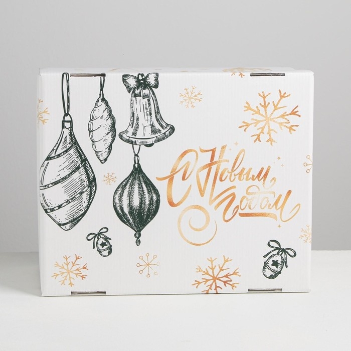 Коробка подарочная новогодняя складная &laquo;Новый год&raquo;, 31,2 х 25,6 х 16,1 см, Новый год