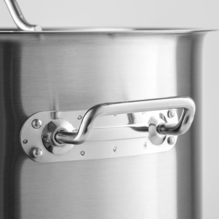 Кастрюля из нержавеющей стали Hanna Kn&ouml;vell HoReCa, 50 л, толщина 0,8 мм, 201 сталь, металлическая крышка