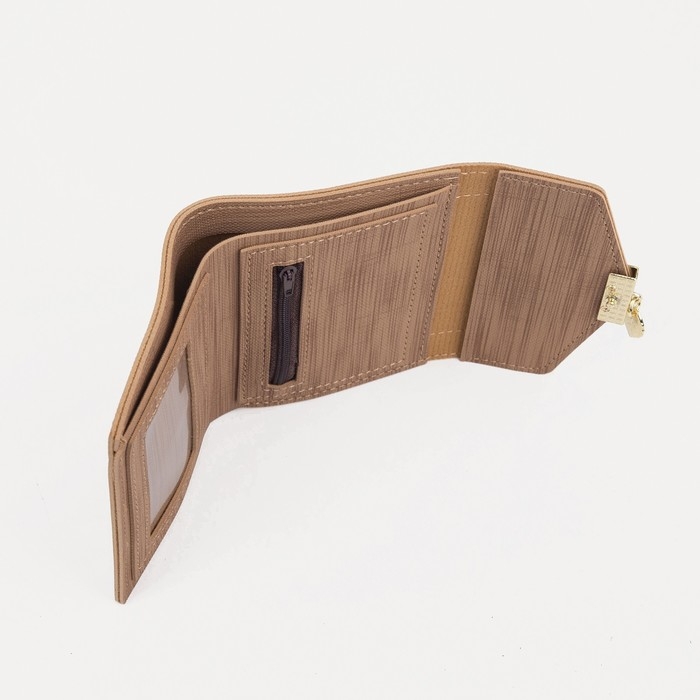 Кошелёк женский на кнопке, цвет бежевый Кошелёк женский на кнопке, цвет бежевый