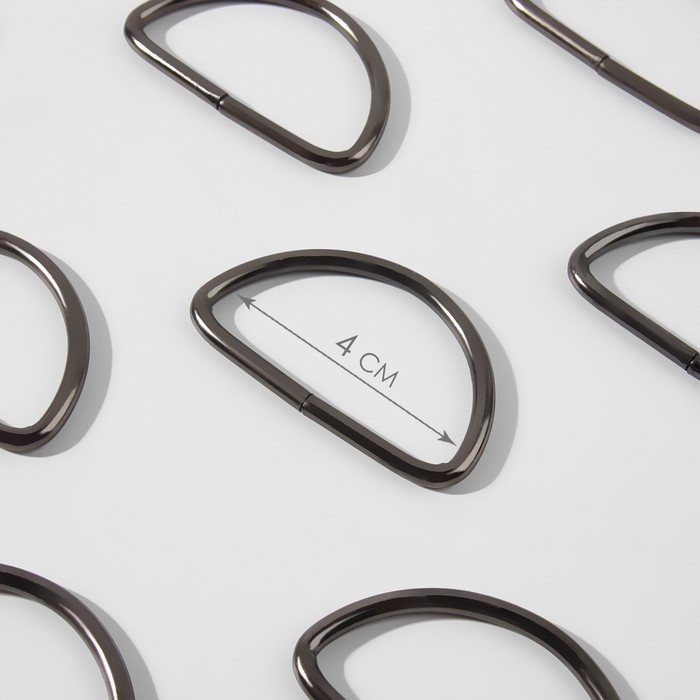 Полукольцо для сумок, d = 40 мм, толщина - 3 мм, 10 шт, цвет никель Полукольцо для сумок, d = 40 мм, толщина - 3 мм, 10 шт, цвет никель
