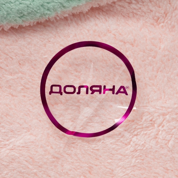 Чалма для сушки волос Доляна &laquo;Ушки&raquo;, микрофибра, с пуговкой, цвет розовый