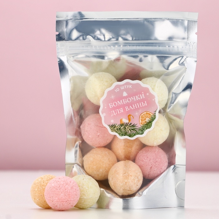 Подарочный набор косметики, бомбочки для ванны, 10 х 10 г, Новый Год Подарочный набор косметики, бомбочки для ванны, 10 х 10 г, Новый Год