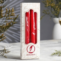 Набор свечей античных, 2,3х 24,5 см, 5 ч, 55 г, 4 штуки, красный