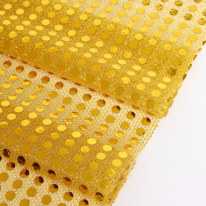 Отрез для рукоделия, сетка с пайетками, цвет жёлтый, 47,5 × 50 см Отрез для рукоделия, сетка с пайетками, цвет жёлтый, 47,5 × 50 см
