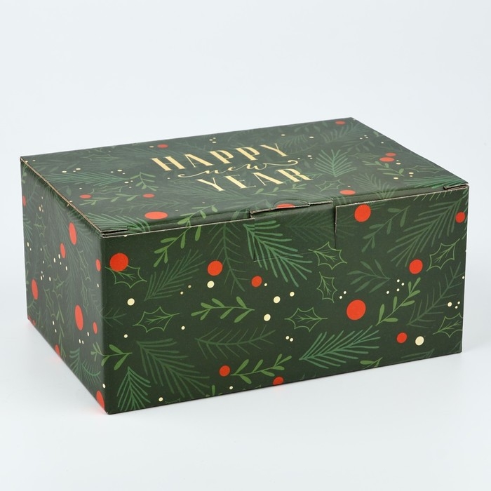 Коробка подарочная новогодняя складная «С новым годом», 22 х 15 х 10 см, Новый год Коробка подарочная новогодняя складная «С новым годом», 22 х 15 х 10 см, Новый год