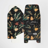 Коробка подарочная новогодняя складная &laquo;Шишки&raquo;, 12 х 12 х 12 см, Новый год