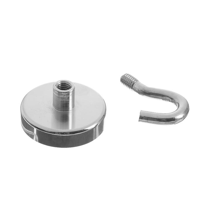 Магнит неодимовый Cartage с крючком для авто, d 48 мм, сцепление 37 кг Магнит неодимовый Cartage с крючком для авто, d 48 мм, сцепление 37 кг